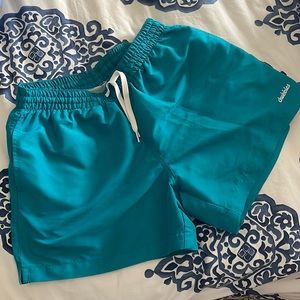 Chubbies Turquoise Swim trunks/ Shorts with Draw String waist Size Medium EUC